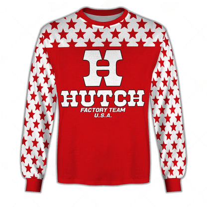 Personalize Oldschool Hutch Factory Racing Team BMX Retro Red Blue Jersey