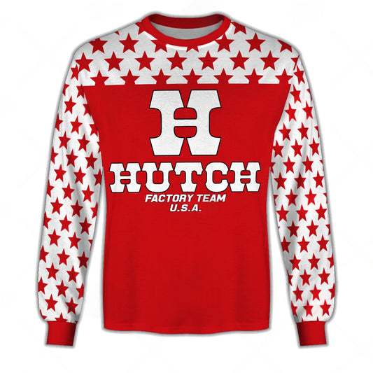 Personalize Oldschool Hutch Factory Racing Team BMX Retro Red Blue Jersey