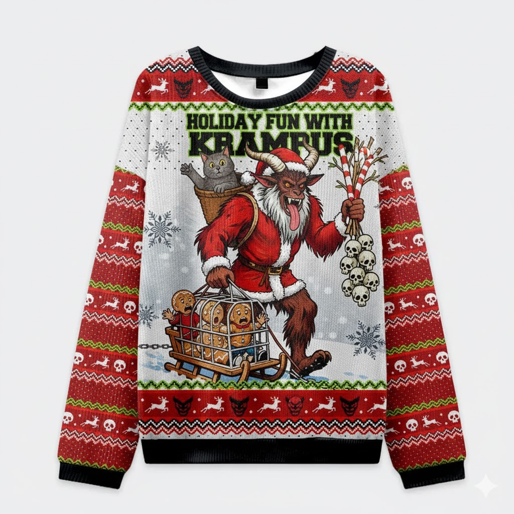 🎄 Holiday Fun With Krampus Ugly Christmas Sweater – Funny Monster Xmas Jumper