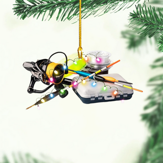 Custom Name Ice Fishing Sled Ornaments, Fisherman Ornament, Fishing Tackles Ornament