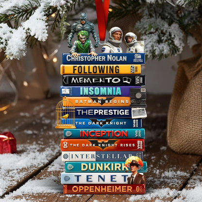Masterpiece Stack Acrylic Ornament – Personalized Gift for Cinema Geeks