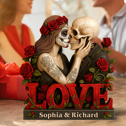 Skull Couple Acrylic Plaque - Personalized Gifts For Couple
