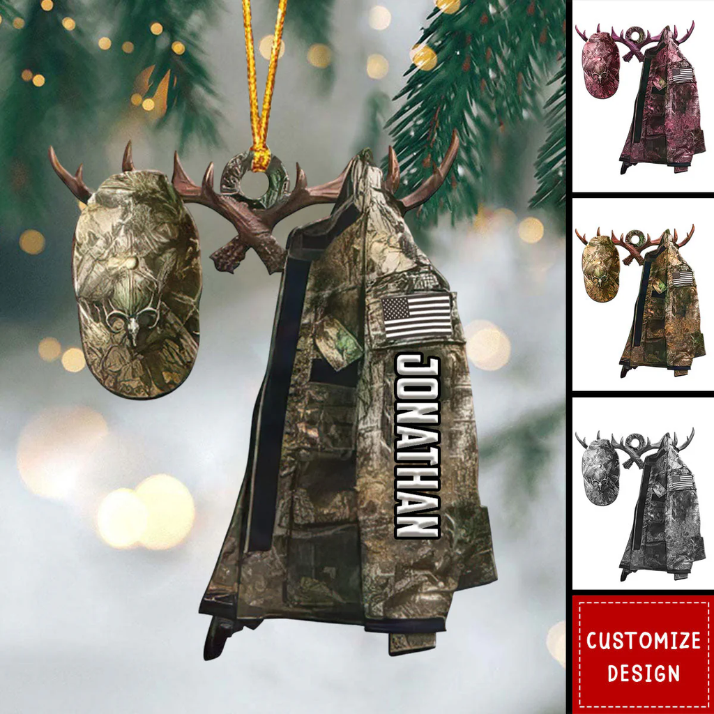 Personalized Gifts For Hunting Lovers Christmas Ornament Hunting Camouflage Clothing (5 Colors)