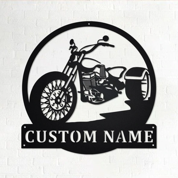 Custom Trike Motorcycle Metal Wall Art