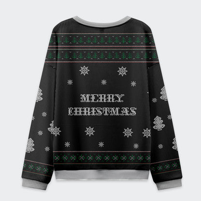 Funny Penguin Psychotic But Festive Christmas Ugly Sweatshirt