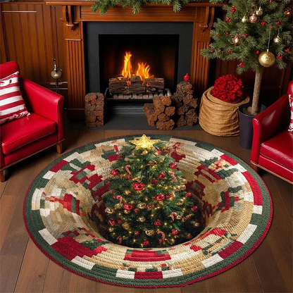Bottomless Christmas Tree Illusion Rug