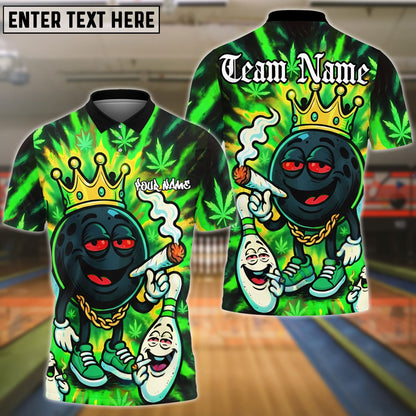 Bowling And Pins King Smoking Ball Customized Name, Team Name 3D Shirt (4 Colors)