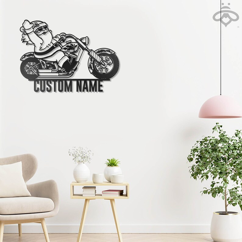 Custom Santa Claus Motorcycle Metal