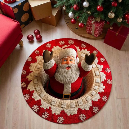 Santa Pop-Up Chimney Illusion Rug