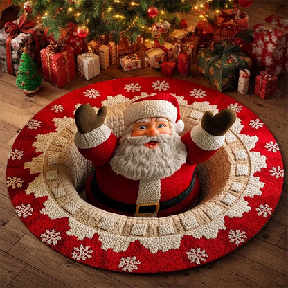 Santa Pop-Up Chimney Illusion Rug