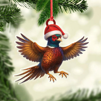 Christmas Pheasant Acrylic Christmas Ornament - Funny Hunting Bird Decor Gift for Hunters & Outdoor Lovers