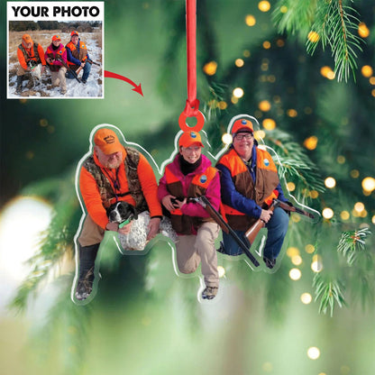 Personalized Hunting Acrylic Christmas Ornament Custom Photo Gift for Hunters & Outdoor Lovers