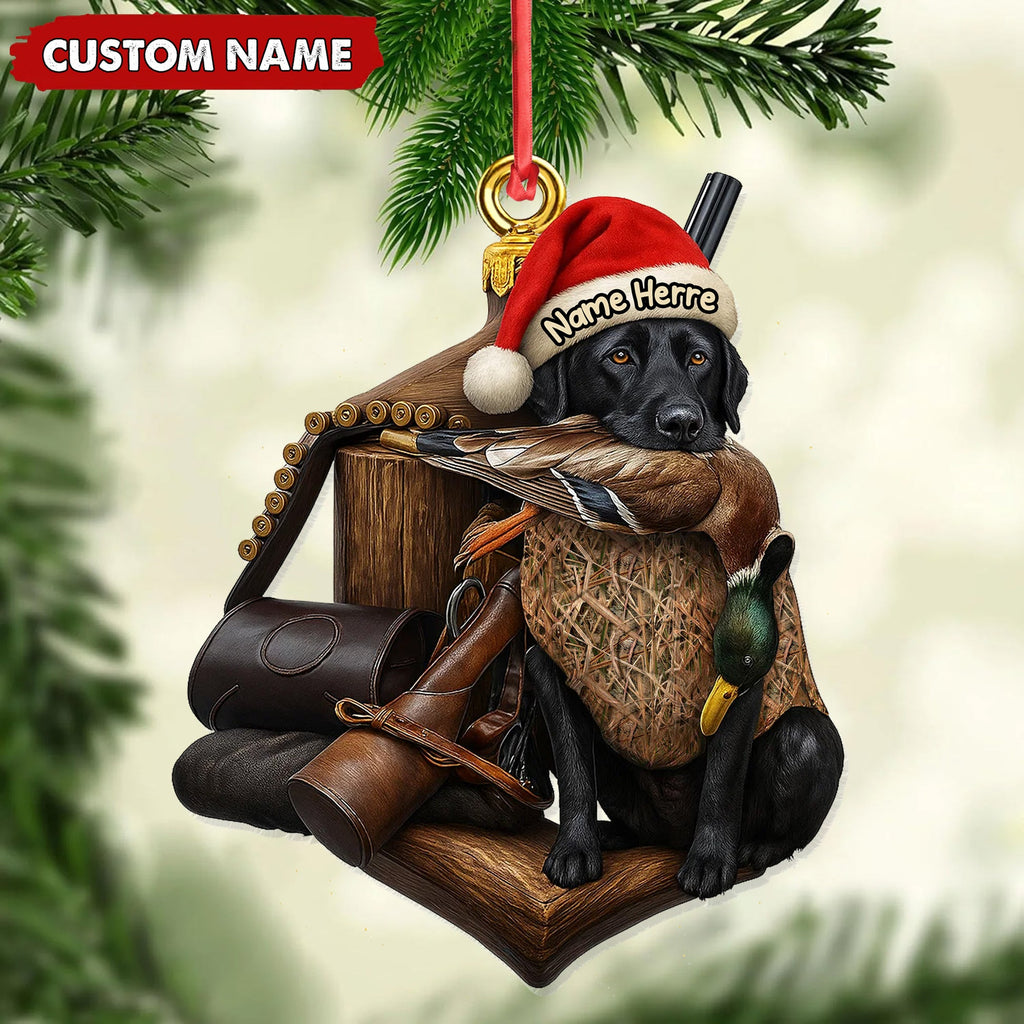 Personalized Duck Hunting Dog Ornament, Custom Name Christmas Gift for Hunters