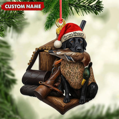 Personalized Duck Hunting Dog Ornament, Custom Name Christmas Gift for Hunters