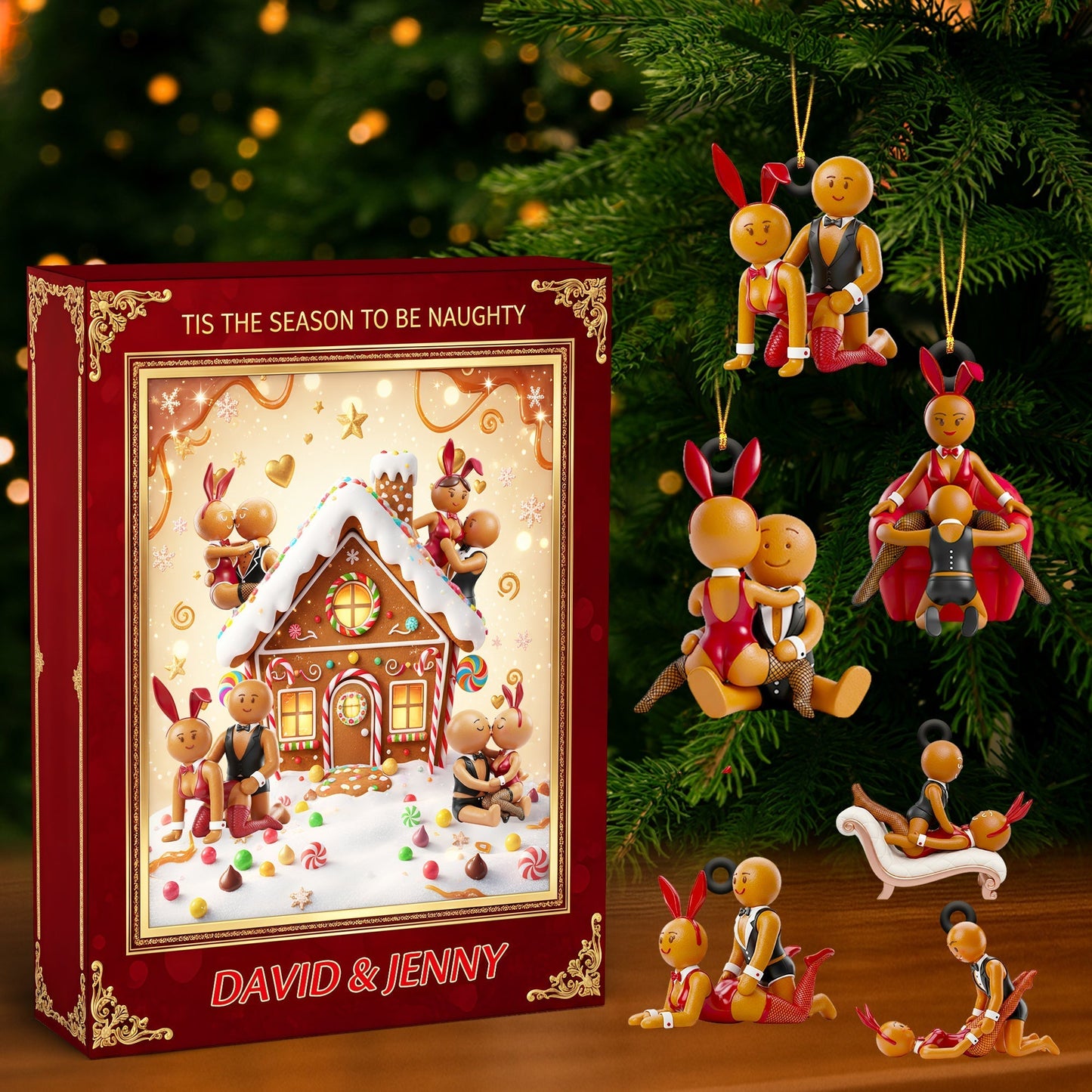 Gingerbread Couple Christmas Advent Calendar Blind Box Personalized Gifts For Couple