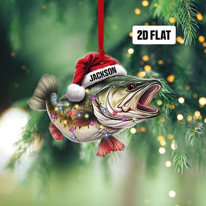 Fish 2D Flat Ornament - Personalized Custom Shaped Acrylic Ornament - Christmas Gift For Him, for Dad, Fishing Lovers