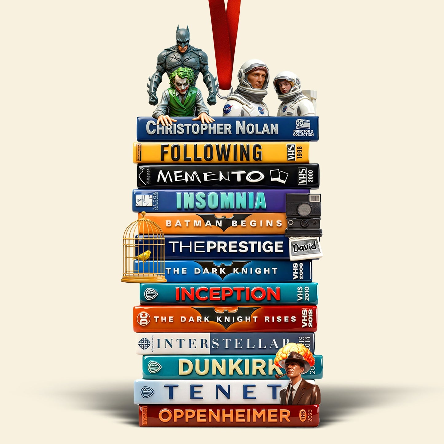 Masterpiece Stack Acrylic Ornament – Personalized Gift for Cinema Geeks