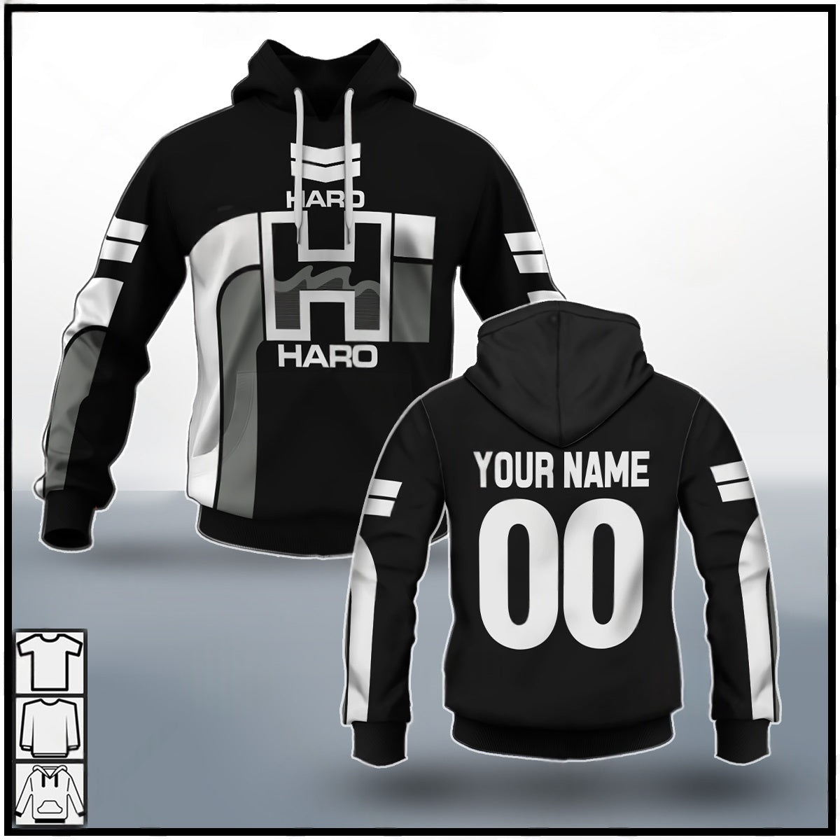 Personalize Haro BMX Racing Old School Classic Vintage Retro Black Jersey