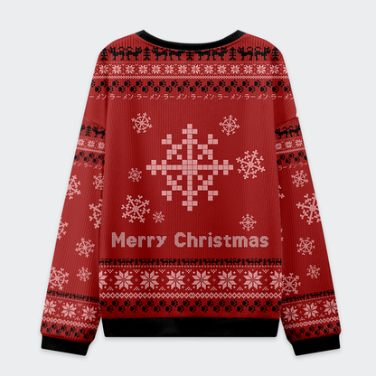 Fat Cat Eating Ramen Christmas Ugly Sweatshirt