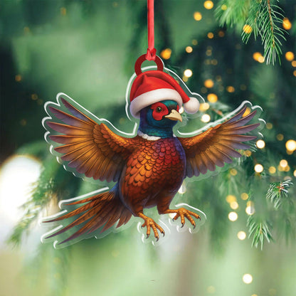 Christmas Pheasant Acrylic Christmas Ornament - Funny Hunting Bird Decor Gift for Hunters & Outdoor Lovers