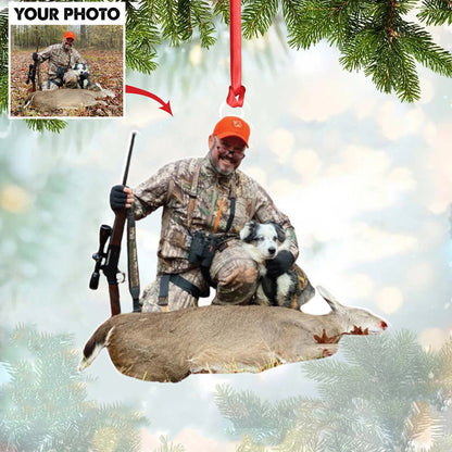 Personalized Hunting Acrylic Christmas Ornament Custom Photo Gift for Hunters & Outdoor Lovers