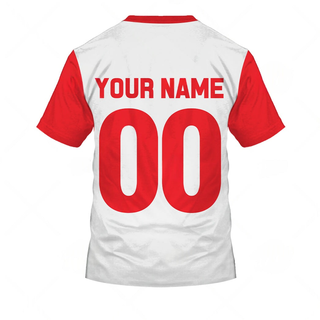 Personalize Powerlite Racing BMX Old School Classic Vintage Retro Red Jersey