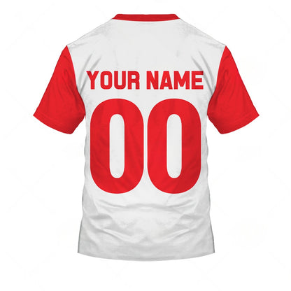 Personalize Powerlite Racing BMX Old School Classic Vintage Retro Red Jersey
