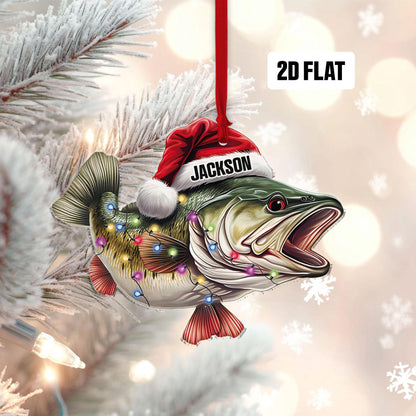 Fish 2D Flat Ornament - Personalized Custom Shaped Acrylic Ornament - Christmas Gift For Him, for Dad, Fishing Lovers