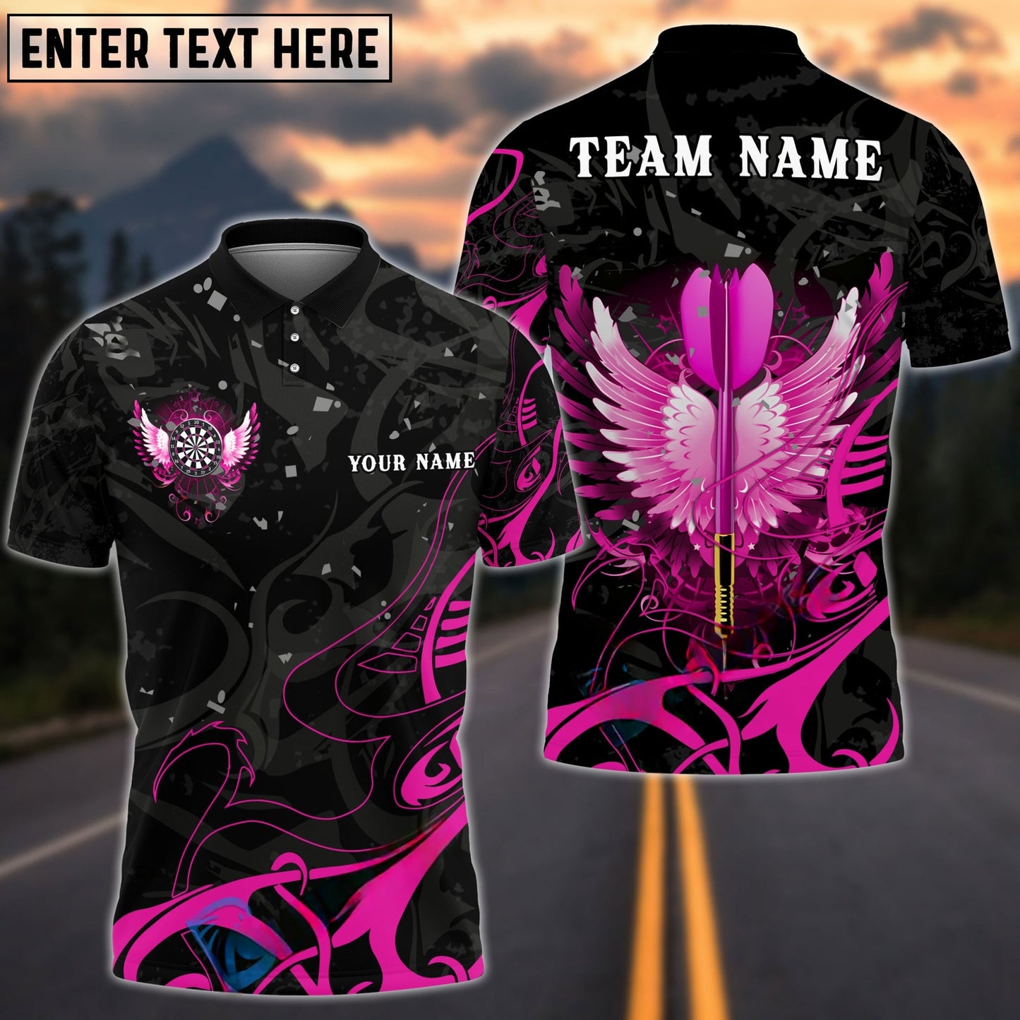Darts Arrow With Beautiful Wing Personalized Name Shirt