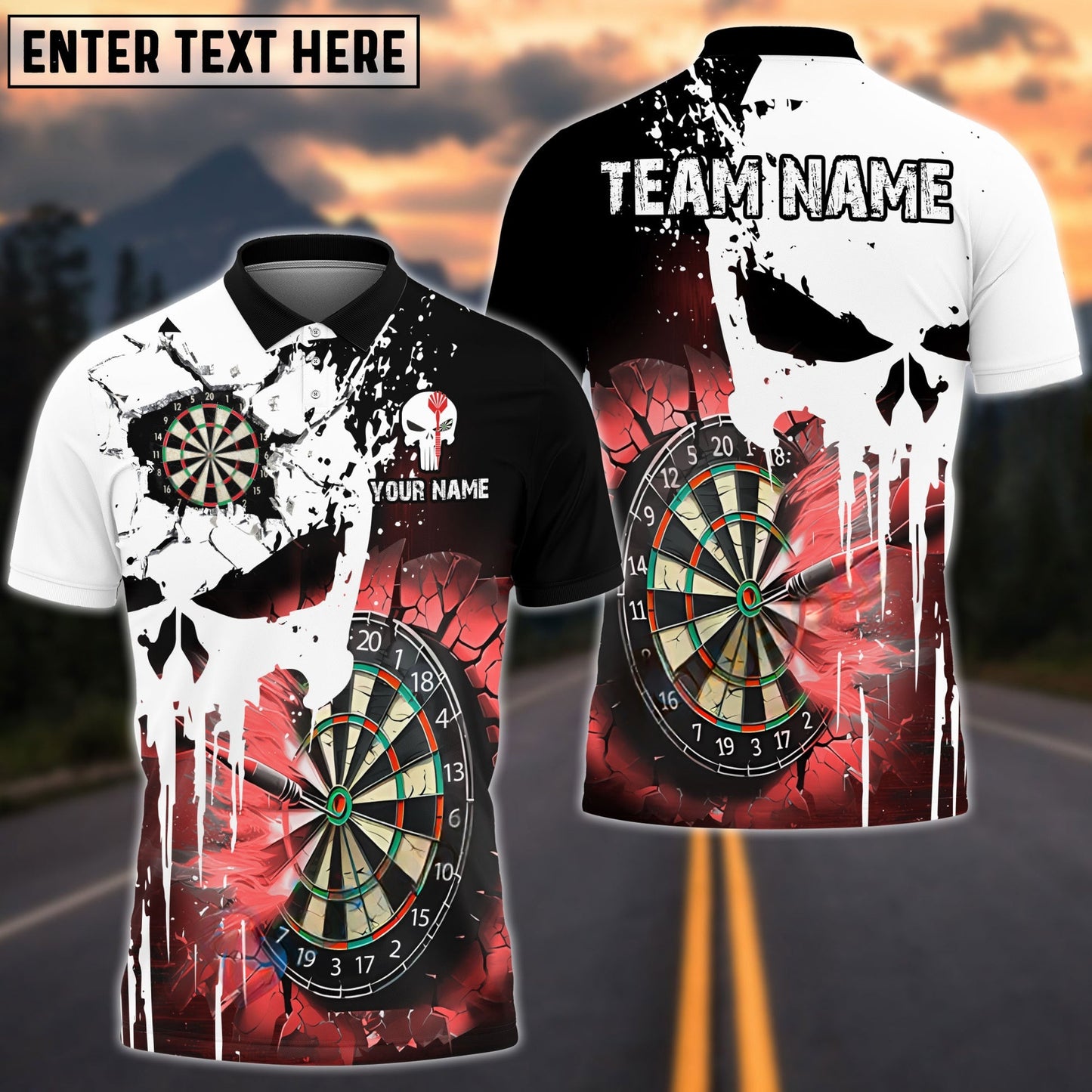 Darts Punished Skull Flame Personalized Shirt