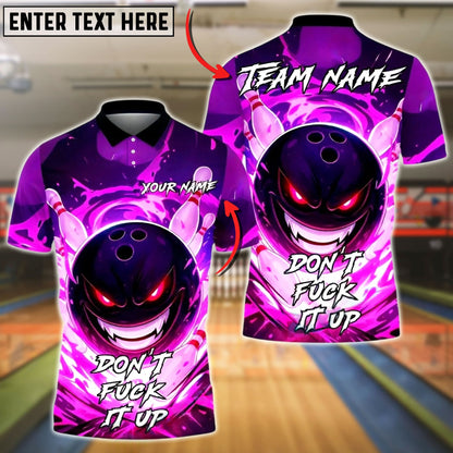 Bowling And Pins Angry Flame Customized Name, Team Name 3D Shirt (4 Colors)