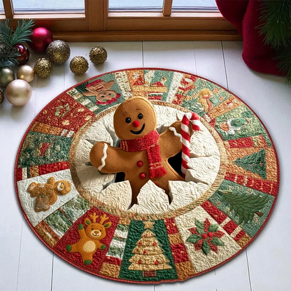 Gingerbread Breakthrough Candy-Cane Rug