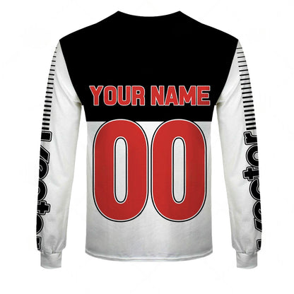 Personalize BMX Vector USA Racing Team Classic Vintage Retro White Jersey