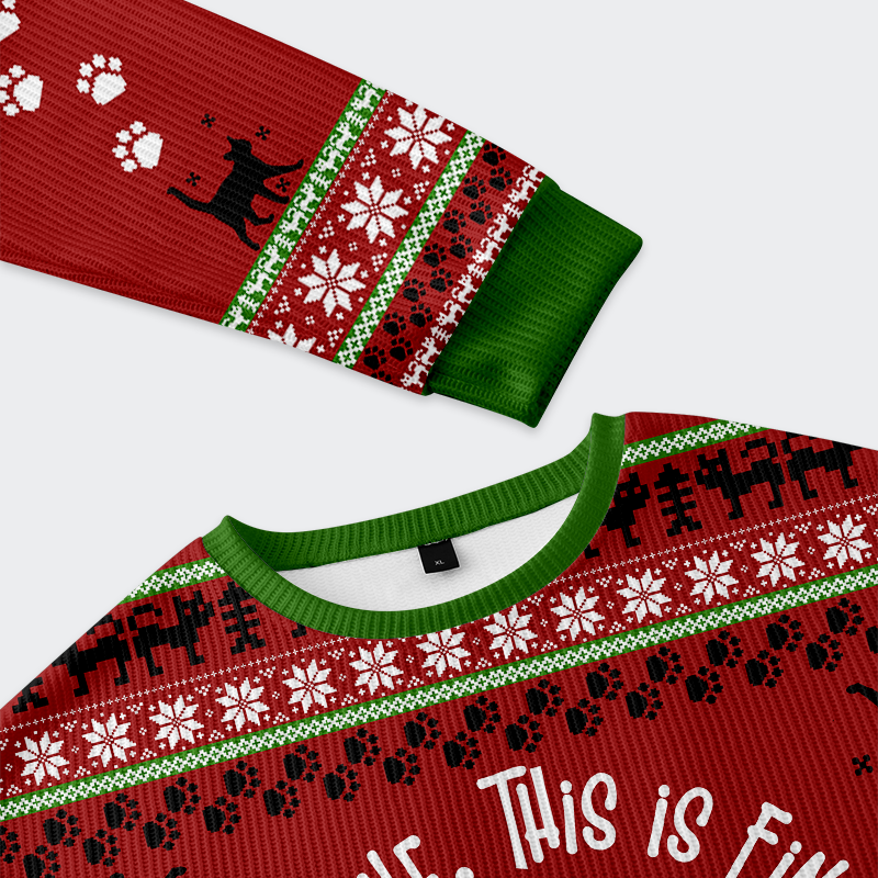 Cat Everything is fine Ugly Sweatshirt