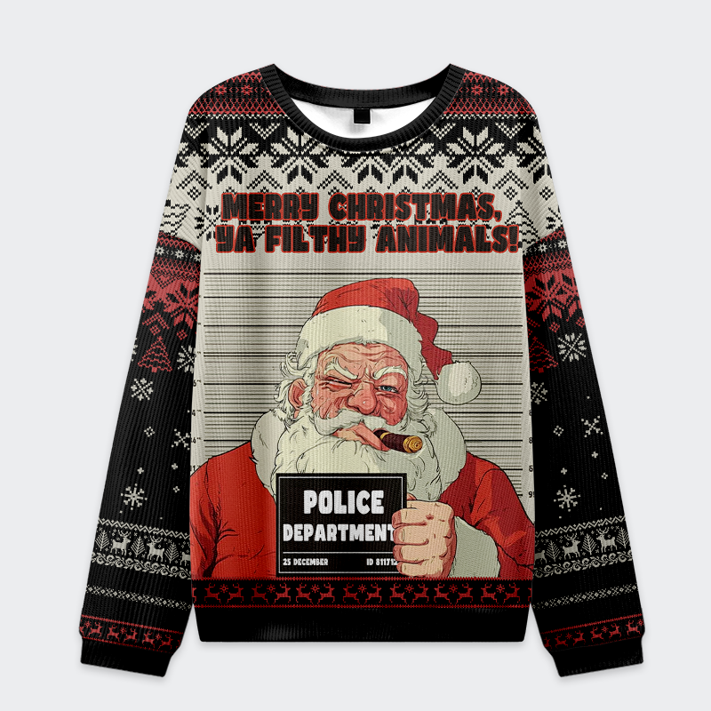 Santa’s Mugshot Christmas Ugly Sweatshirt