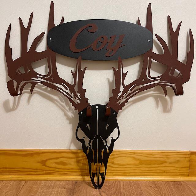 Custom made personalized metal bow holder