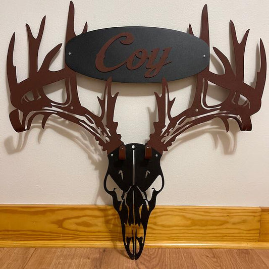 Custom made personalized metal bow holder