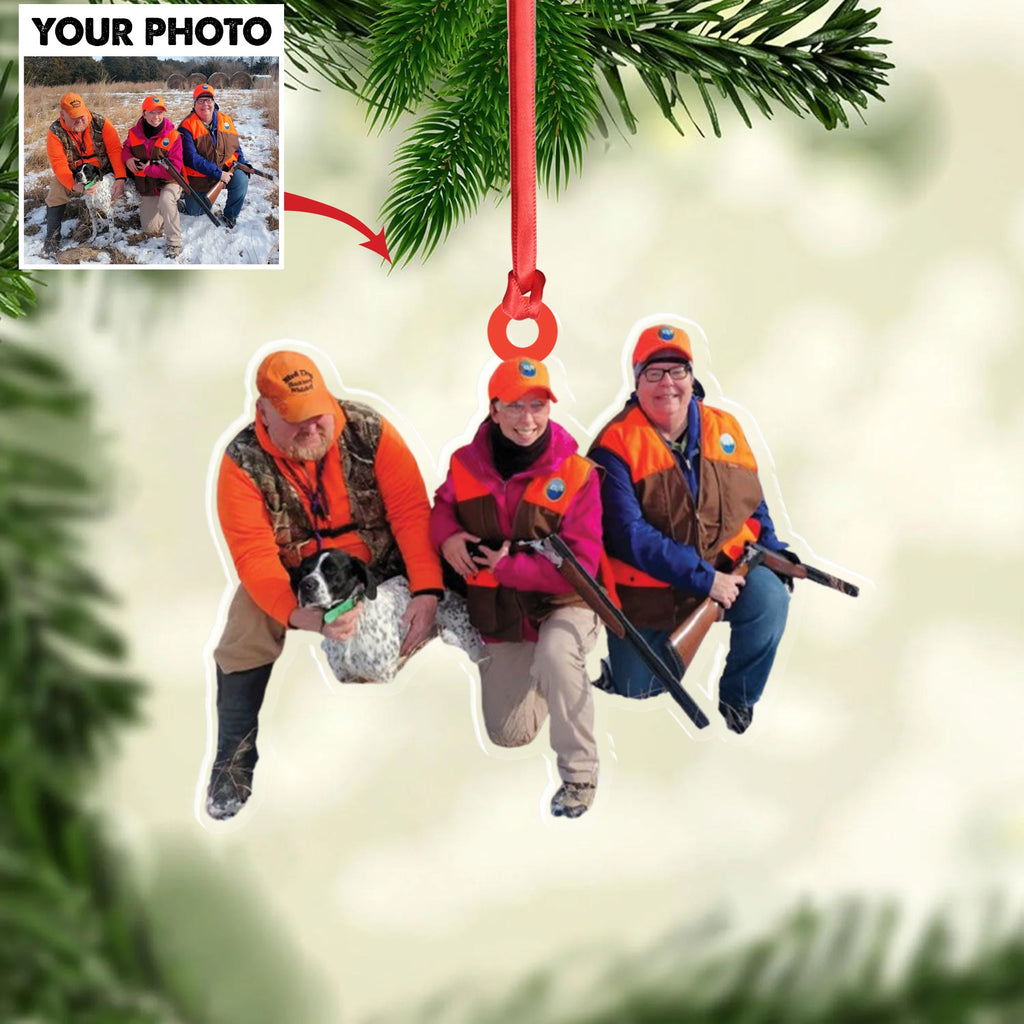 Personalized Hunting Acrylic Christmas Ornament Custom Photo Gift for Hunters & Outdoor Lovers