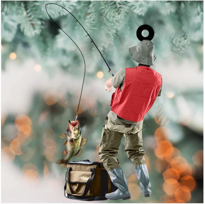 Fishing Man Ornament - Personalized Custom Shaped Acrylic Ornament - Christmas Gift For Him, for Dad, Fishing Lovers