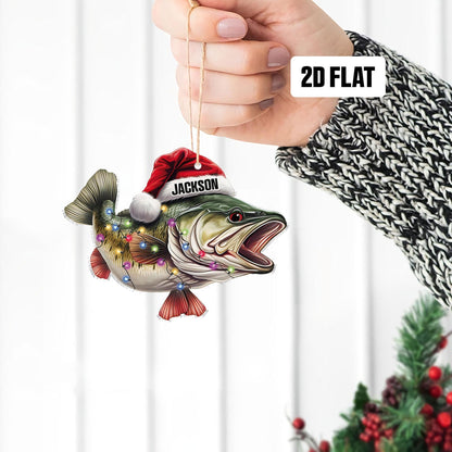 Fish 2D Flat Ornament - Personalized Custom Shaped Acrylic Ornament - Christmas Gift For Him, for Dad, Fishing Lovers