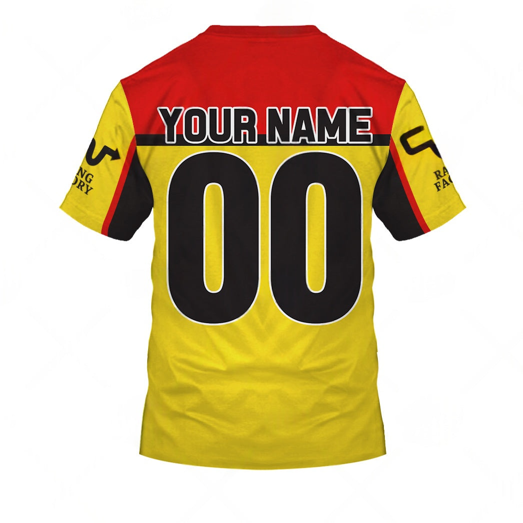 Personalize BMX CW Racing Factory Vintage Retro Yellow Jersey