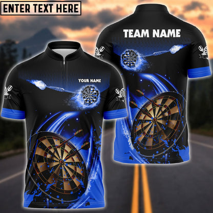 Blue Fire Darts Personalized Name, Team Name Shirt