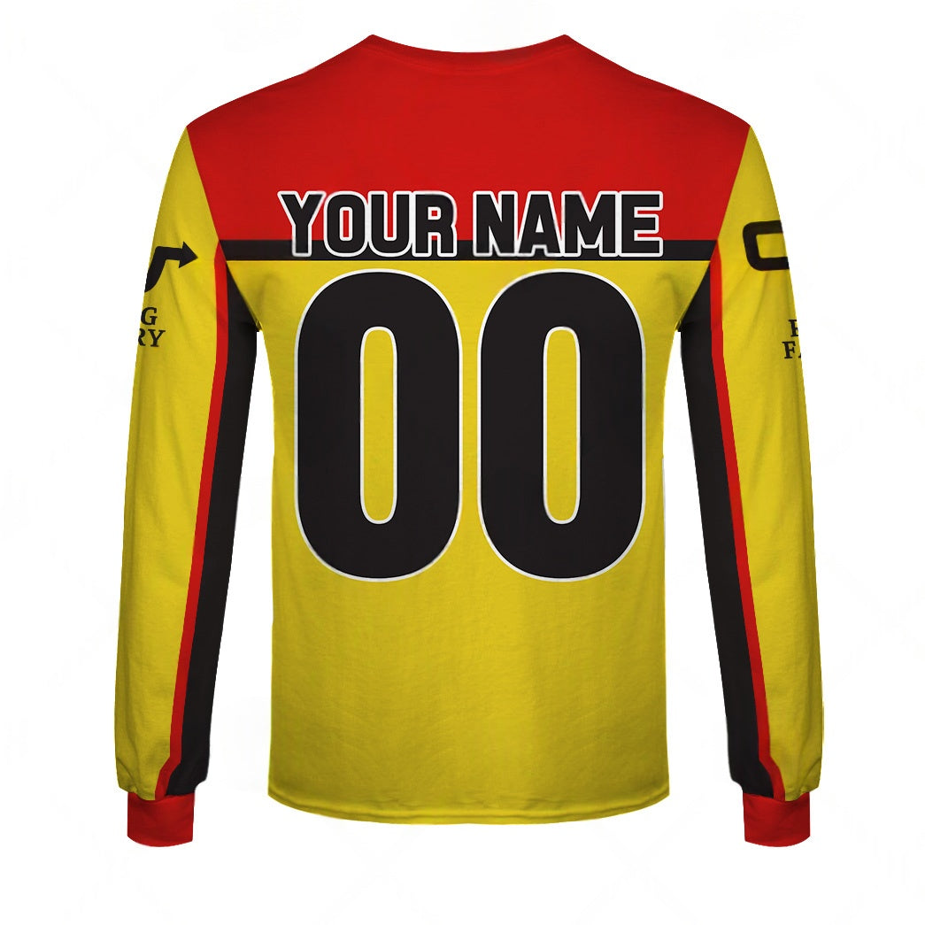 Personalize BMX CW Racing Factory Vintage Retro Yellow Jersey