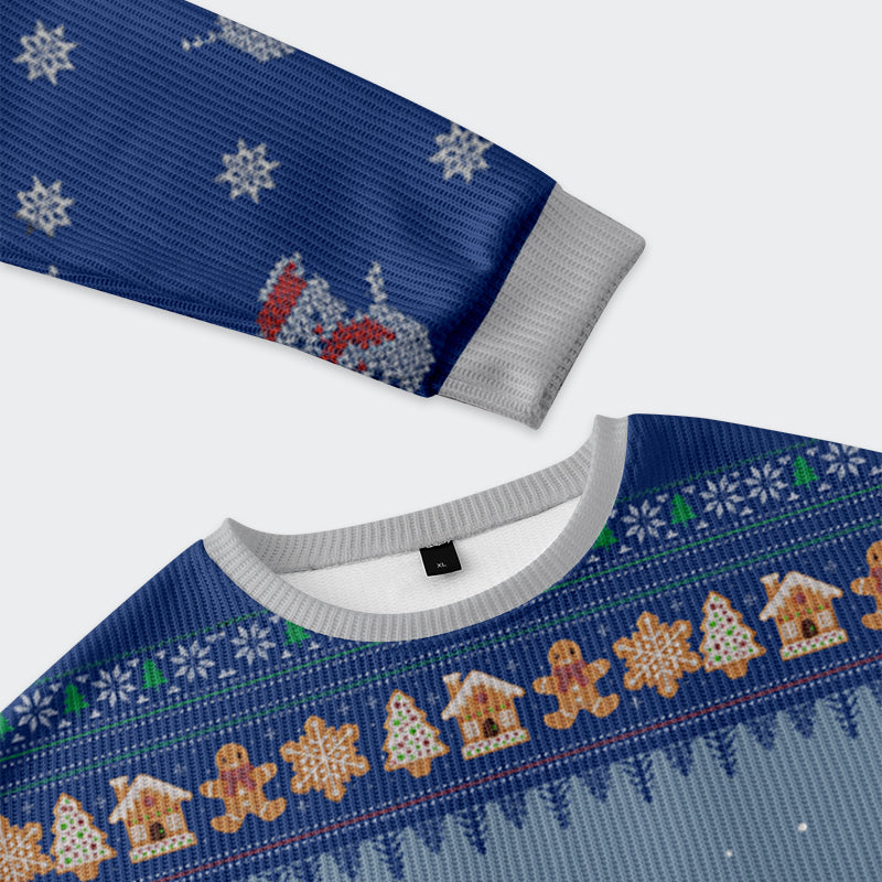 Christmas Chaos: Cat, Crow And Fish Unite Christmas Ugly Sweatshirt
