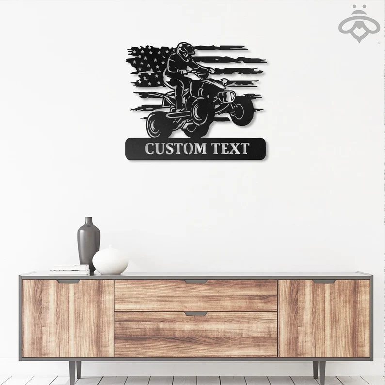 Custom US Quad Dirt Bike Metal Wall Art