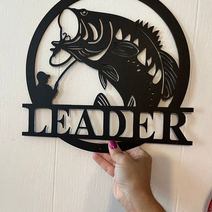 🔥Personalized Steel Bass Fisherman Sign