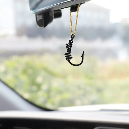 Personalised Lightweight Metal Fishing Hook Ornament with Name Christmas Tree Decoration Christmas Gift for Fishing Lovers