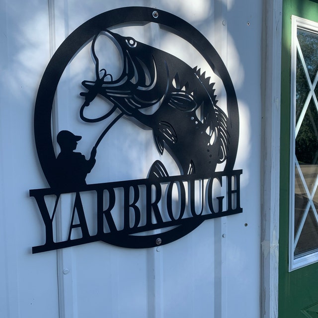 🔥Personalized Steel Bass Fisherman Sign