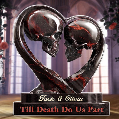 Custom Acrylic Plaque - Personalized Anniversary Wedding Gifts For Husband And Wife, Him And Her - Love Outlasts Time