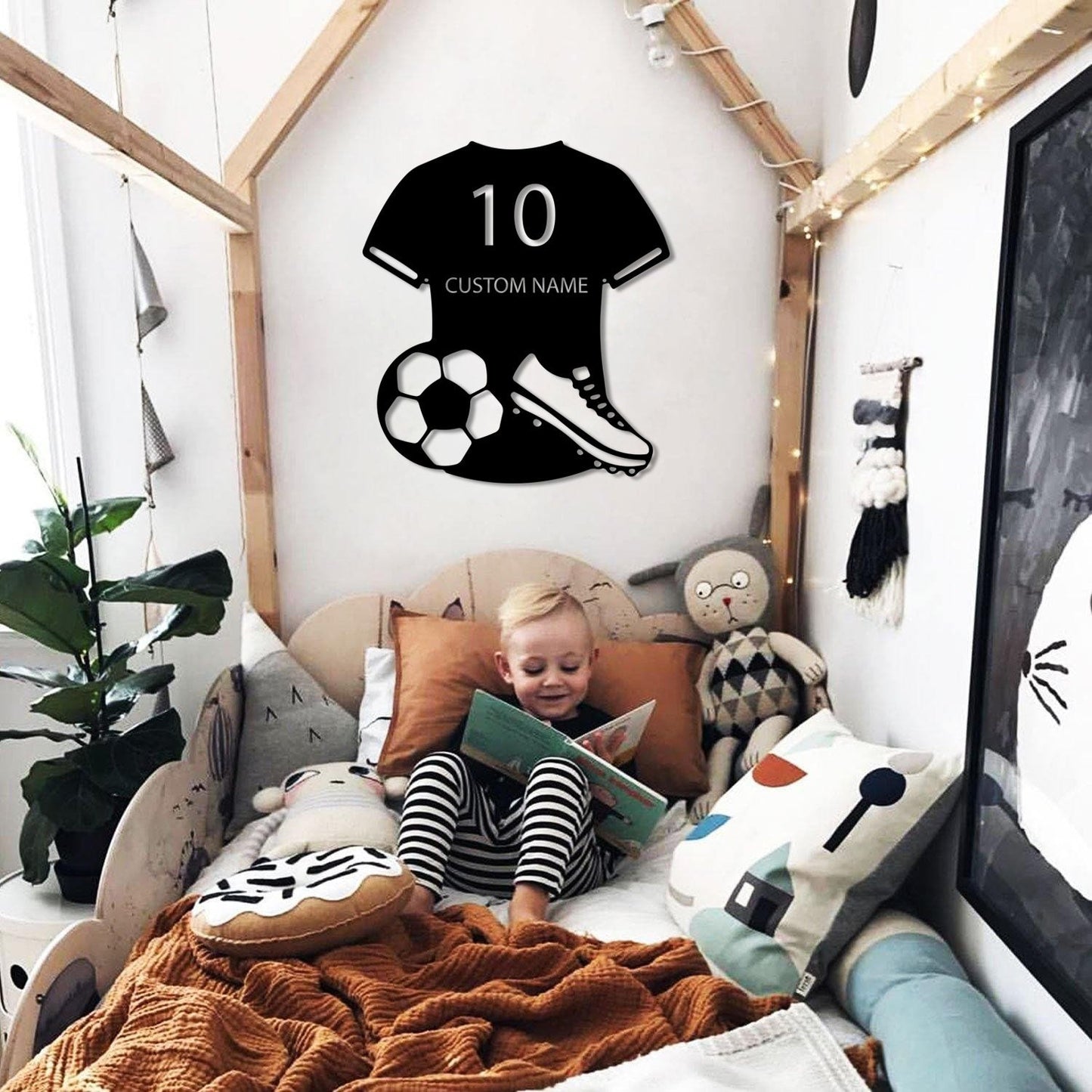 Personalized Name and Number Football Jersey Sign